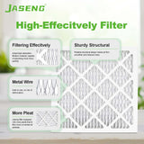 JASENG 14x14x1 Air Filters, MERV 8 Pleated HVAC Furnace Filters (4-Pack) - Dust Defense, MPR 600 - exact dimensions: 13.75"x13.75"x0.75" - Replacement for AC, Heater, and Ventilation Systems