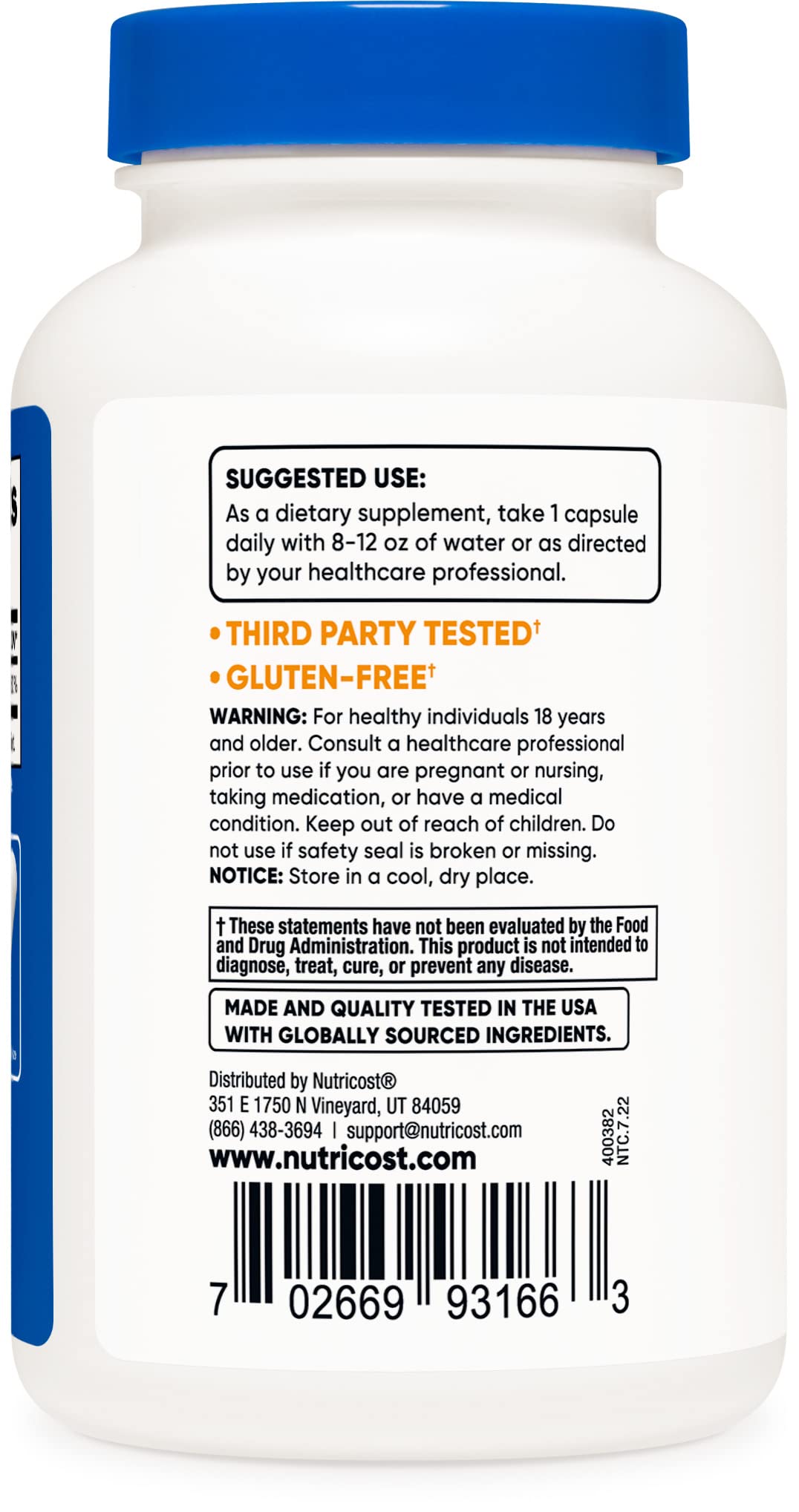 Nutricost Biotin (Vitamin B7) 10,000mcg, 240 Caps (3 Bottles) - Non-GMO, Gluten Free