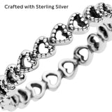 Pandora Band of Hearts Ring - Stackable Ring for Women - Gift for Her Sterling Silver - Size 9 - With Gift Box