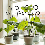 2 Pack 31 Inch Black Coated Wave Pot Metal Trellis Stakes for Climbing Plants Patio Plant Support for Outdoor,Rose, Vegetable Flower, Backyard