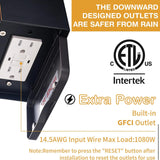 Porch Lights with GFCI Outlet, Dusk to Dawn Outdoor Lights with Outlet, 3 Lighting Modes Exterior Light Fixture Waterproof, Outside Lights for House Front Door Patio Garage