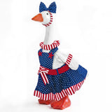 Woaoce 4th of July Porch Goose Outfits with Stars & Stripes, Patriotic Red White Blue Costume for 23 Inch Porch Statue, USA 250th Anniversary Outdoor Lawn Garden Decor