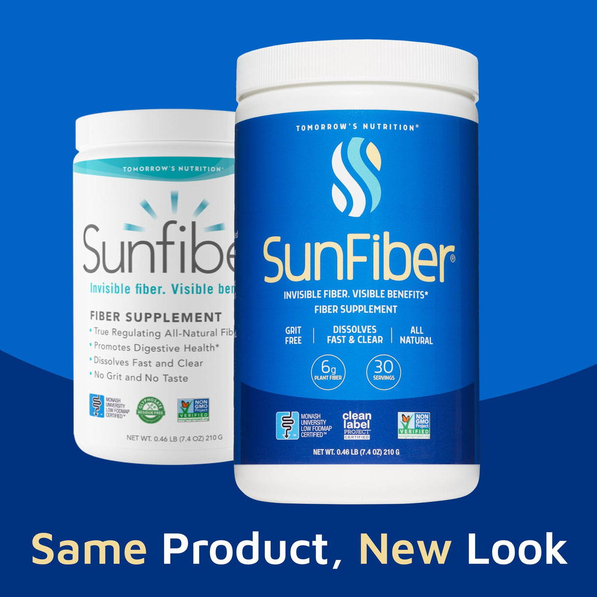 2 Pack Tomorrow's Nutrition, Sunfiber, Prebiotic Fiber Supplement for Digestive Health, Low FODMAP, Gluten-Free, Unflavored, 30 Servings