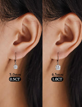 YODEWA 2CT Moissanite Earrings for Women Silver Drop Dangle Earrings, 6.5mm