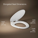 KOHLER Stonewood Quiet-Close, Elongated Toilet Seat Soft Close, Durable Wood, Easy Installation, Universal Fit, Home Essentials, White Finish, K-20466-0