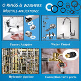 ZDBB 1000 Pcs 18 Size O Ring Kit+18 Size Rubber Washers Assortment Kit for Plumbing Faucet Water Pipe Garden Hose Washers Shower Heads Gasket Repair and Air or Gas Connections