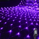 WATERGLIDE Outdoor Halloween Net Lights, 12FT x 5FT 360 LED Christmas Fairy Mesh Lights with 8 Lighting Modes, Connectable for Garden Xmas Tree, Bushes, Holiday Wedding Party Decorations, Purple