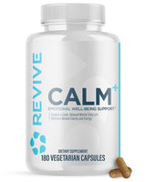 Revive MD Calm, Emotional Well-Being Support Supplement - Stress Management for Men & Women - Mood Enhancement Supplement Promotes Relaxation with L-Theanine, GABA & 5-HTP - 180 Capsules