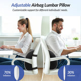 ZIKEE Lumbar Support Pillow for Office Chair and Car Seat with Aribag Design, Adjustable Back Support Lumbar Pillow with Memory Foam for Lower Back Pain Relief & Improved Posture, Dual-Strap Design