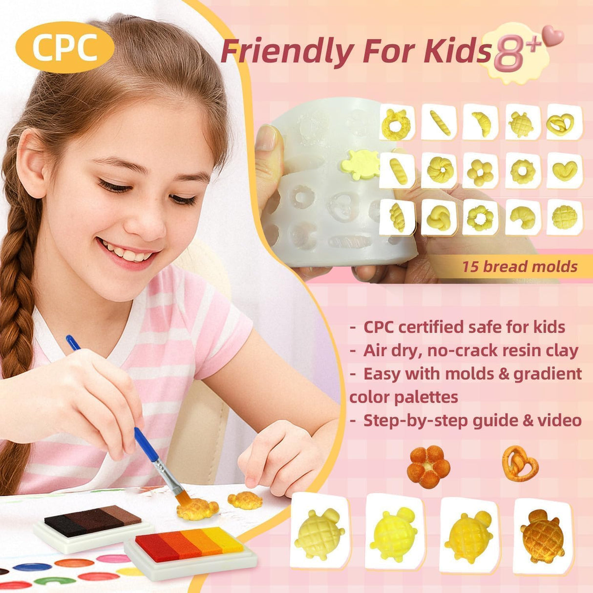 iLAND Air Dry Clay Crafts for Girls 8-12 Cute Arts and Crafts for Kids Fun Kid Activities on Lovely Modeling Clay Kit DIY Crafting for Teens Birthday Gifts for Girls 10-12 13 Christmas Gifts Creative