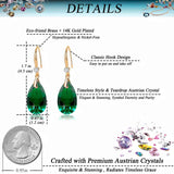 EVEVIC Austrian Crystal Teardrop Drop Earrings for Women, French Hook
