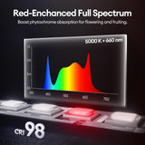 Maygrove T5 Grow Lights for Indoor Plants 2FT, Red-Enhanced Full Spectrum 5000K Grow Light, 60W(4 x 15W), Grow Light Strips for Seed Starting, Greenhouse, High PPFD, Linkable, Black, 4-Pack