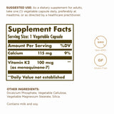 Solgar Naturally Sourced Vitamin K2 (MK-7) 100 mcg - 50 Vegetable Capsules, Pack of 2 - Whole Food Source from Natto Extract - Non-GMO, Gluten Free - 100 Total Servings