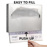 Desyeryamimi Toilet Seat Cover Dispenser,Commercial Stainless Steel Brushed Toilet Seat Cover Holder for Disposable Toilet Seat Covers Wall Mount for Bathroom Restroom