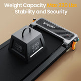 2 Side Walking Pad with Incline Massage Function, 2 in 1 Under Desk Treadmills Walking Pad and Foot Massager for Home/Office, Portable Treadmill with Remote Control LED Display (Black)