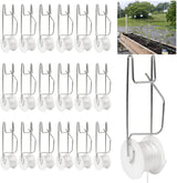 Tomato Support Hooks with String,20 Pack Tomato Trellis Roller Hooks with 49.2FT String for Plant,Greenhouse Tomato Flower Vine Twine Crop Trellis Kit Plant Roller Hook
