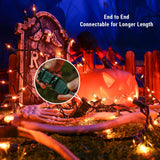 BrizLabs Orange Halloween Lights, 69.6FT 300 Count Halloween String Lights Linkable, UL Certified Orange Light String, Mini Incandescent Light Set for Indoor Outdoor Christmas Fall Thanksgiving Tree