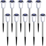 Gorrzai Solar Lights Outdoor 10 Pack Solar Pathway Lights Outdoor LED Waterproof Stainless Steel Driveway Lighting for Outdise, Yard, Walkway, Sidewalk, Garden, Lawn (Warm White)