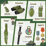 Metemot Army Costume for Boys, Halloween Soldier Military Costume for Kids