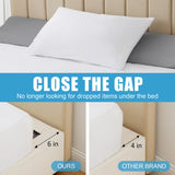MEGCXIT King Bed Wedge Pillow for Headboard, Bed Gap Filler, Triangle Pillow Wedge for Headboard Gap, Bolster Pillows for Beds, Anti-Slip Mattress Wedge Gap Filler, 76"×10"×6", Grey