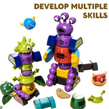 TEMI Magnet Robot Toy for Kids 3-5 Years Old - Monster Magnet Toys Stacking Transform Toys with Storage Box, Set for Boys Age 3 4 5 6 7 Years Old Boys, Christmas and Birthday Gifts
