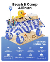 GVDV CW40 Beach Wagon with 9 in Big Balloon Wheels, Cart with Tailgate