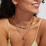 KissYan Beaded Necklaces for Women, Natural Stone Bead Choker(05)
