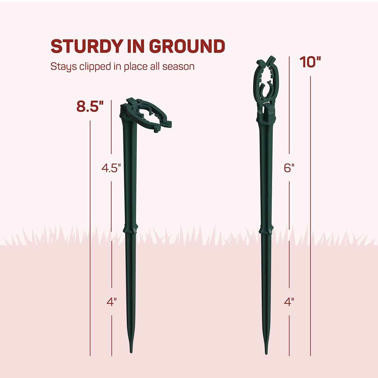 Christmas Light Yard Stakes [Set of 100] Outdoor Light Stakes - 8.5" Tall - Universal Christmas Pathway Lights On Yards, Driveways - Christmas Yard Stakes - USA Made