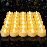 Amagic 50 Pcs Flickering Flameless Tea Lights Battery Operated, 200+ Hours Long Lasting Electric Candle for Wedding Table Centerpiece, Home Decor, Gift, Birthday, Halloween, Christmas, Ivory Base