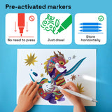 ARTISTRO 24 Metallic Dual Tip Brush + Fine Acrylic Paint Markers - Easy for All Ages & Levels Paint Pens for Fabric, Rock, Glass, DIY - Halloween Pumpkin Painting Kit, Art Supplies, Christmas Gift