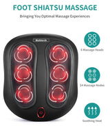 Nekteck Foot Massager with Heat, Shiatsu Heated Electric Kneading Foot Massager Machine for Neuropathy, Plantar Fasciitis, Feet Massage for Pain Relief, Circulation, Christmas Gifts for Man Woman Her