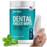 Pet MD Pet Dental Finger Wipes for Dogs - Fresh Apple & Mint Flavor - 50ct