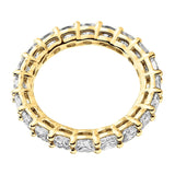PAVOI 14K Yellow Gold Plated Rings Square-Cut Cubic Zirconia Love Ring | 3mm Stackable Rings for Women | Yellow Gold Rings for Women Size 3