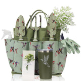 Garden Tool Set with Hummingbird Print, Heavy Duty Gardening Hand Tools with Garden Tool Bag,Gardening Gifts for Women&Men,Green