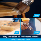 TotalBoat Halcyon Water-Based Marine Varnish | Fast-Drying Polyurethane Wood Finish for Boats, Outdoor Furniture, and Woodworking | Clear Satin, Quart