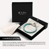RTZN® Mens Turquoise Bracelet – Premium Handcrafted Western Turquoise Bracelets for Men And Women – 8MM Flat Bead Adjustable Turquoise Beaded Bracelet (Havana)