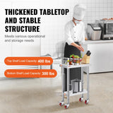 Vevor Stainless Steel Work Table with Wheels 24 x 12 x 32 Inch Prep Table with 4 Casters Heavy Duty Work Table for Commercial Kitchen Restaurant Business : Industrial & Scientific