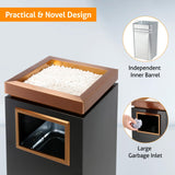 WICHEMI Commercial Outdoor Trash Can with Lid, 7 Gallon Stainless Steel Trash Bin with Removable Inner Bucket for Office Hotel Lobby Patio