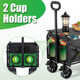 500LBS Large Collapsible Folding Wagon Carts Heavy Duty with Table & Brakes