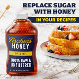 Fischer’s 100% Pure, Raw & Unfiltered Honey - All-Natural Sweetener - Rich Flavor Profile, Packed with Nutrients, 40 oz