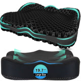 Airllantry Thicken 19.7in Seat Cushion, Gel Seat Cushion for Long Sitting–Office Chair, Wheelchair, Car Cushion, Large Cooling Pad for Back Pain, Sciatica, Tailbone Pain Relief