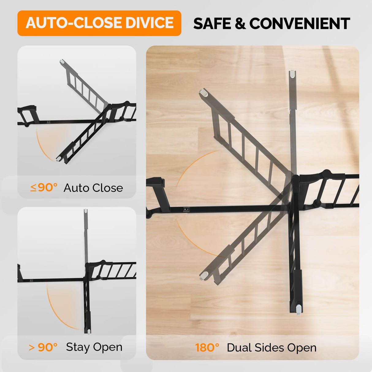 Bonnlo 120.5-Inch Metal Fireplace Fence Guard 5-Panel Baby Safety Gate/Barrier/Play Yard with Door Christmas Tree Fence Hearth Gate for Kids/Pet/Toddler/Dog/Cat, Black