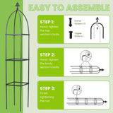 Lancisism 100% Metal Trellis for Climbing Plants Outdoor - Garden Metal Obelisk Trellis Vertical Plant Support for Climbing Vines & Flowers - Sturdy Steel Arch Trellis for Potted Plants Indoor Green