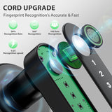 Evanshow Fingerprint Door Lock Biometric Door Knob with Keypad Keyless Entry, Door Locks for Bedrooms, Home Hotel Office Apartment Black