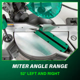 Metabo HPT 10-Inch Compound Miter Saw, 15-Amp Power Saw with Large 10-Inch Table, Precision Miter Angles, Single Bevel 0-45°, 24T TCT Blade, Positive Stops, Lightweight Design, C10FCGS