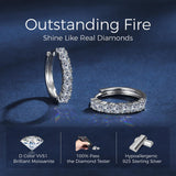 1.15CT Moissanite Hoop Earrings for Women, 925 Sterling Silve Huggie Hoops