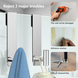 HUFEEOH Shower Towel Hooks, 7.5-Inch Extended Over Glass Shower Door Hanger for Towels & Robes, Rustproof Bathroom Towel Rack, 2-Pack (Silver, T Shape)