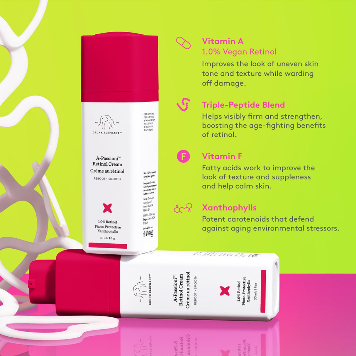 Drunk Elephant A-Passioni Retinol Cream - 30 ml/1 fl oz - 1% Retinol Serum - Clean Clinical Skincare - Cruelty-Free - Dermatologist-Tested - Free of Essential Oils, Silicones, and Fragrance