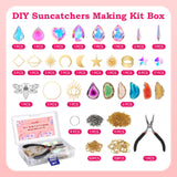 BlumWay 168 PCS DIY Sun Catchers Making Kits Craft for Adults,Crystal Suncatcher Indoor Window Hanging with Crystals Light Catcher with Prisms and Agate Slices