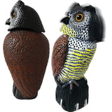 GiftExpress 16" Large Owl Decoy with Rotating Head – Realistic Garden Statue Bird & Squirrel Deterrent, Life-Size Predator Scarecrow for Outdoor Yard & Garden Protection